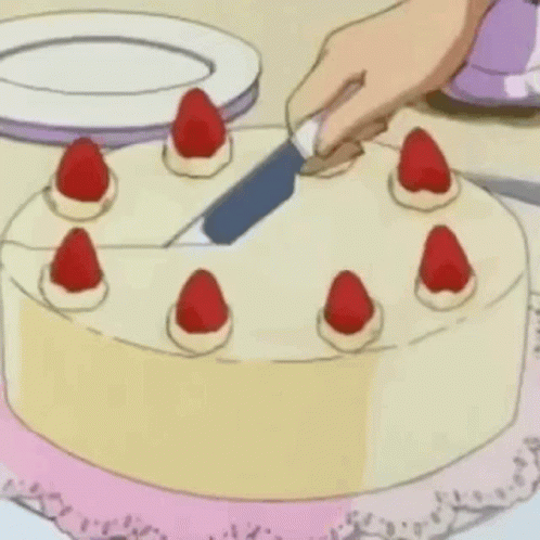 Yummy Strawberry Moist Cake Anime GIF
