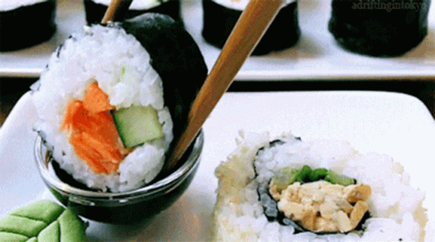 Yummy Sushi Dips GIF
