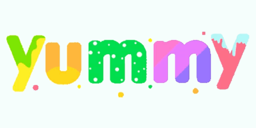 Yummy Word in Colorful Font