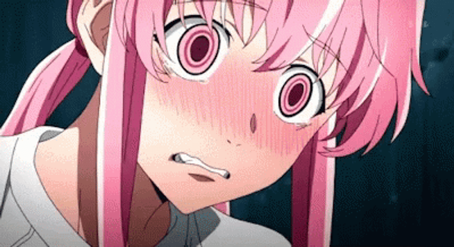 Yuno Gasai Anime Blush Scared GIF 