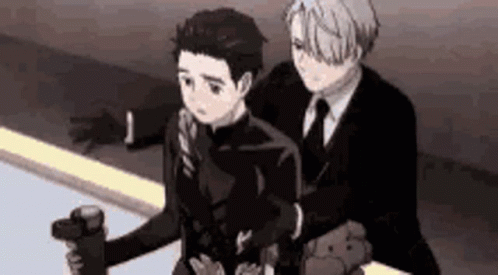 Yuri On Ice Victor And Yuuri Back Hug GIF