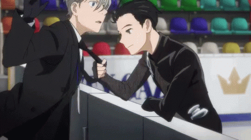 Yuri On Ice Yuuri Pulling Victor Tie GIF