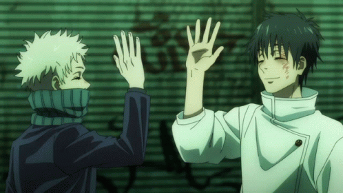 Yuta Okkotsu And Toge Inumaki High Five GIF
