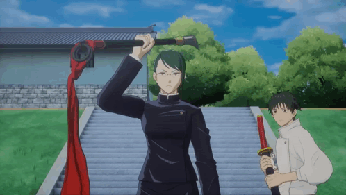 Yuta Okkotsu Maki Swinging Sword GIF