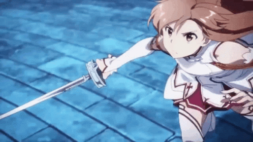 Yuuki Asuna Sword Attack GIF