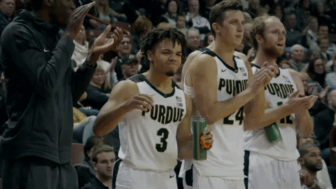 Zach Edey Applauding With Teammates GIF