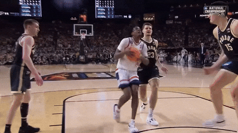 Zach Edey Incredible Straight Up Block GIF