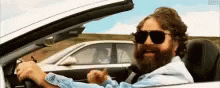 Zach Galifianakis Driving Thumbs Up GIF