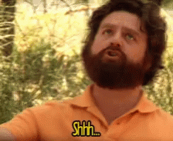 Zach Galifianakis Shushing Looking Around GIF