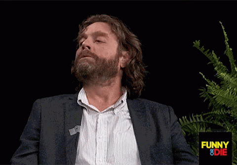 Zach Galifianakis Looking Up And Down GIF
