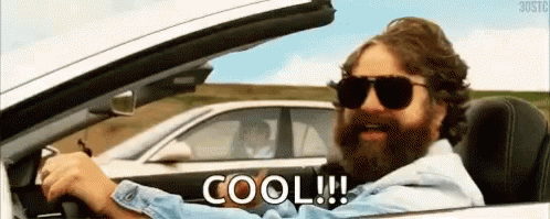 Zach Galifianakis Driving Cool Thumbs Up GIF