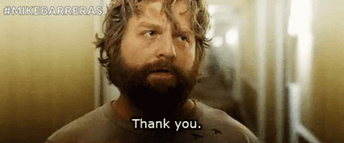 Zach Galifianakis Thank You GIF
