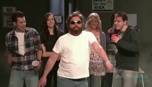 Zach Galifianakis Funny Happy Dance GIF