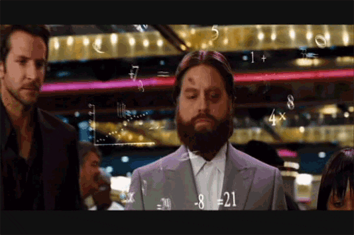 Zach Galifianakis Beautiful Mind Thinking Of Numbers GIF