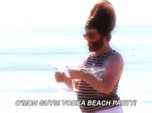 Zach Galifianakis Vodka Beach Party GIF