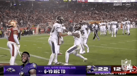 Zay Flowers Tries To Grab The Ball GIF