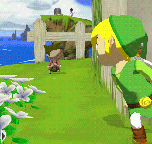 Zelda Link Peeking GIF