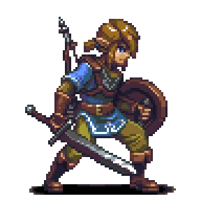 Zelda Link With Sword And Shield GIF