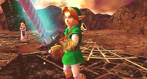 Zelda Looking At Link GIF