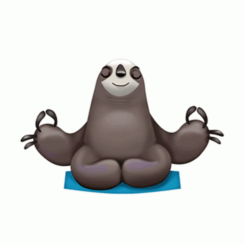 Zen Cute Sloth Meditation GIF