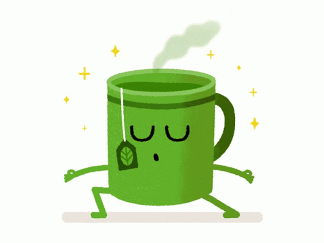 Zen Relax Tea Cup And Bag Emojis GIF