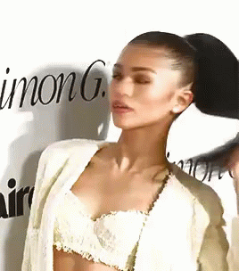 Zendaya Flipping Long Hair GIF