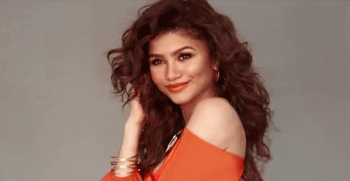 Zendaya In Orange Dress GIF