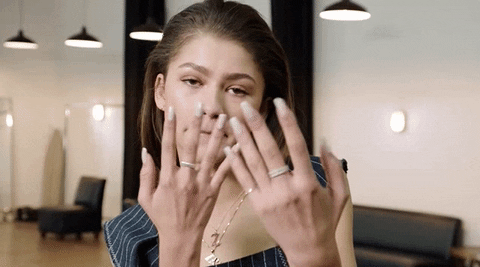 Zendaya Showing Off Nail GIF