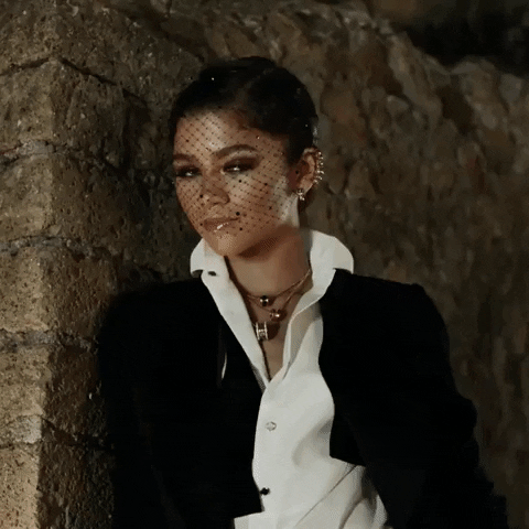 Zendaya Wearing Net Mask GIF