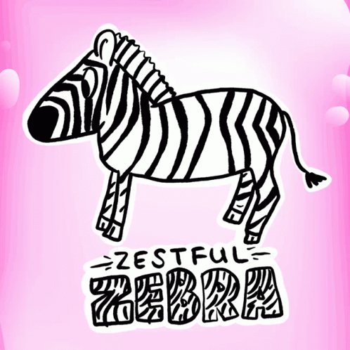 Zestful Zebra Black And White Drawing GIF
