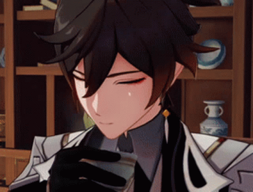 Zhongli Drinking Hot Tea GIF
