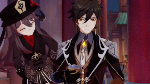 Zhongli And Hu Tao Love Matching Anime GIF
