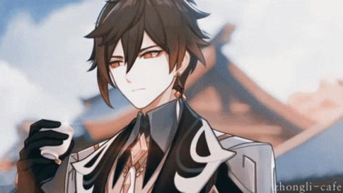 Zhongli Genshin Impact Hold Tea Cup GIF
