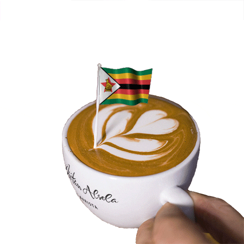 Zimbabwean Flag On Cappuccino GIF