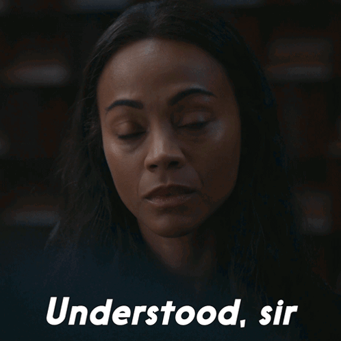 Zoe Saldana Understood Sir GIF