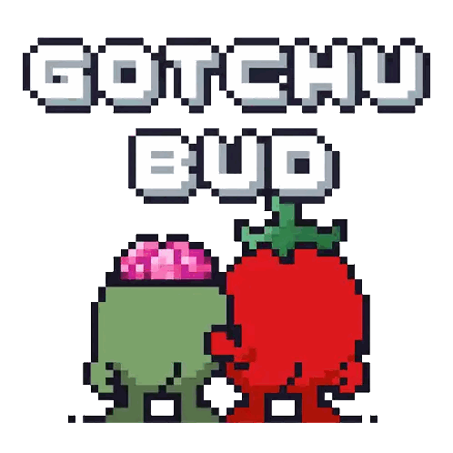 Zombie and Tomato With Gotchu Bud Text