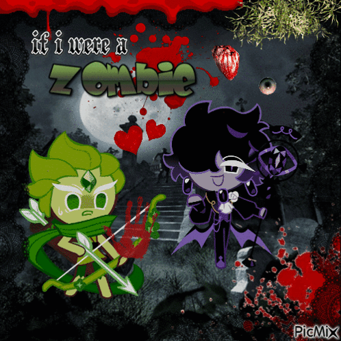 Zombie Poster with Cartoon Characters