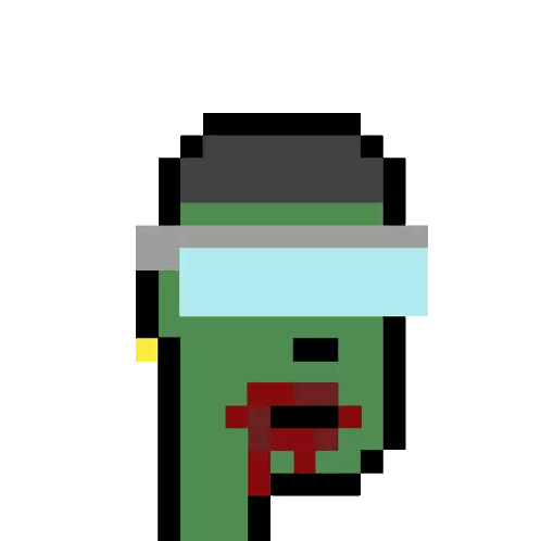 Zombie Wearing Glasses Pixel Art
