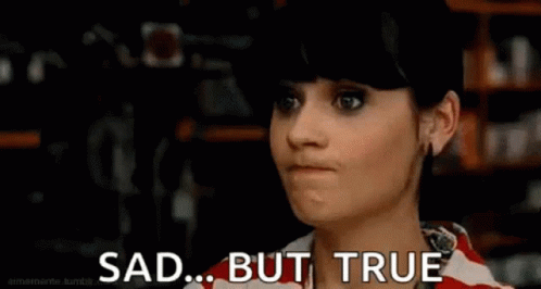 Zooey Deschanel Sad But It's True GIF