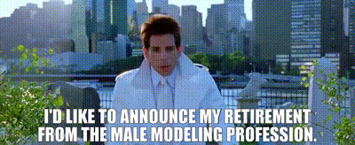 Zoolander Ben Stiller As Derek Zoolander Announces Retirement From Profession GIF