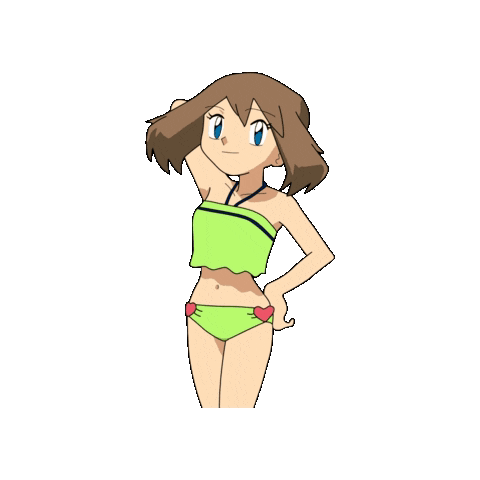 Zooming In Green Swimsuit GIF