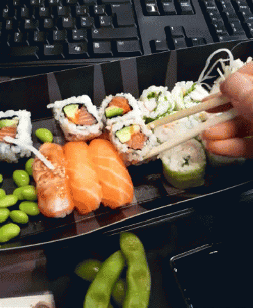Zooming In Sushi GIF