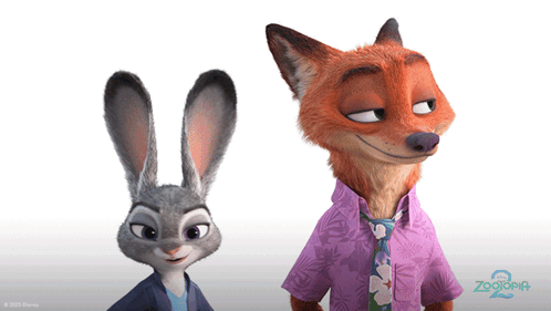 Zootopia Fox And Rabbit Standing GIF