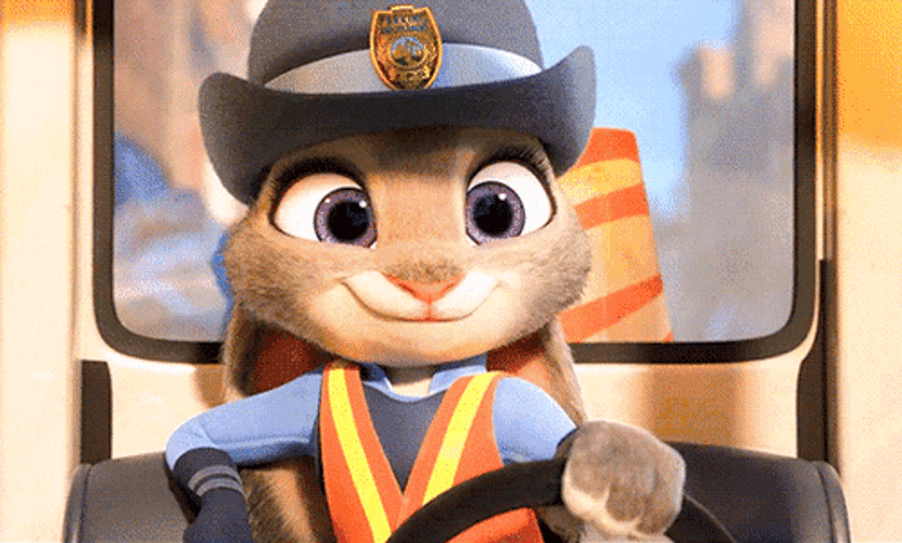 Zootopia Police Judy Driving Car GIF