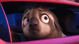 Zootopia Sloth Smiling In Car GIF