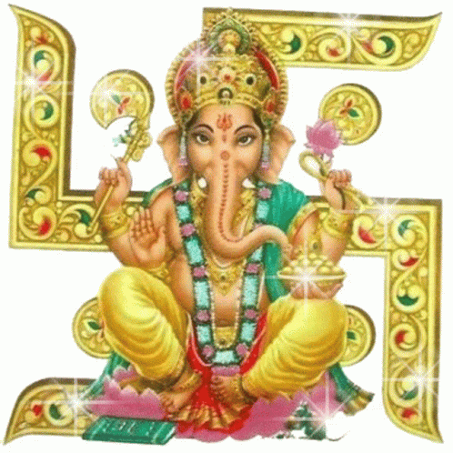 Zorabian Ad Ganesha Statue Yellow Orange Background