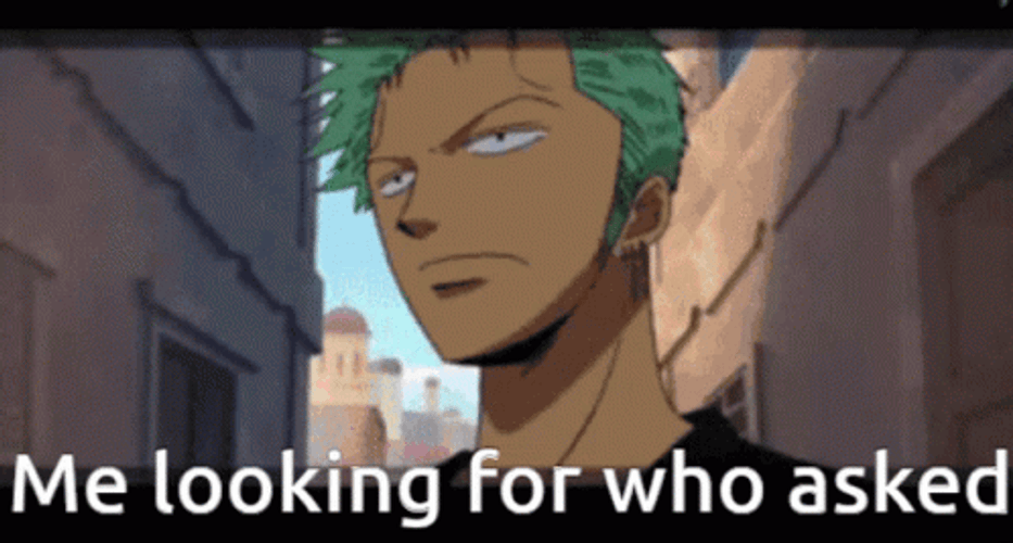 Zoro Looking For Who Asked GIF