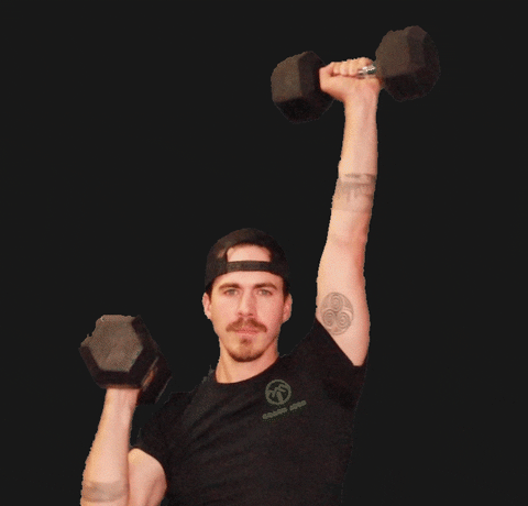 Zottman Curl Alternating Shoulder Press Exercise GIF