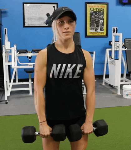 Zottman Curl Buff Lady Dumbbell Work Out GIF