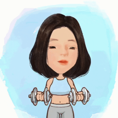Zottman Curl Cartoon Lady Gym Exercise GIF